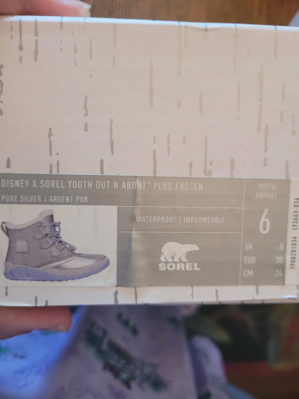 Sorel X Disney Frozen Kids' Silver Cozy Winter Boot Waterproof Size 6